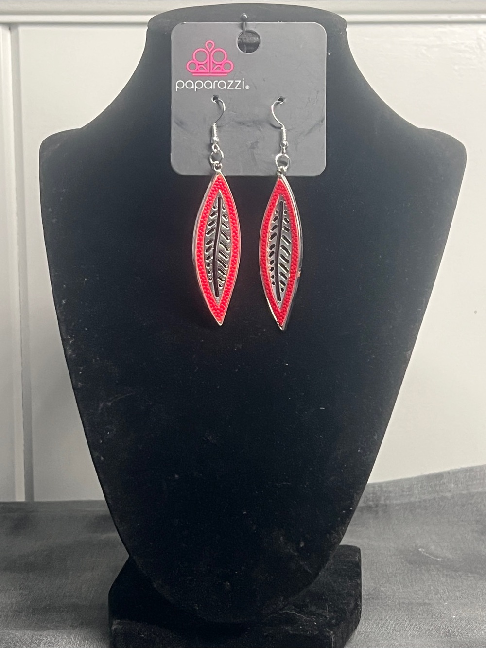 Paparazzi Red Leaf Dangle Earrings